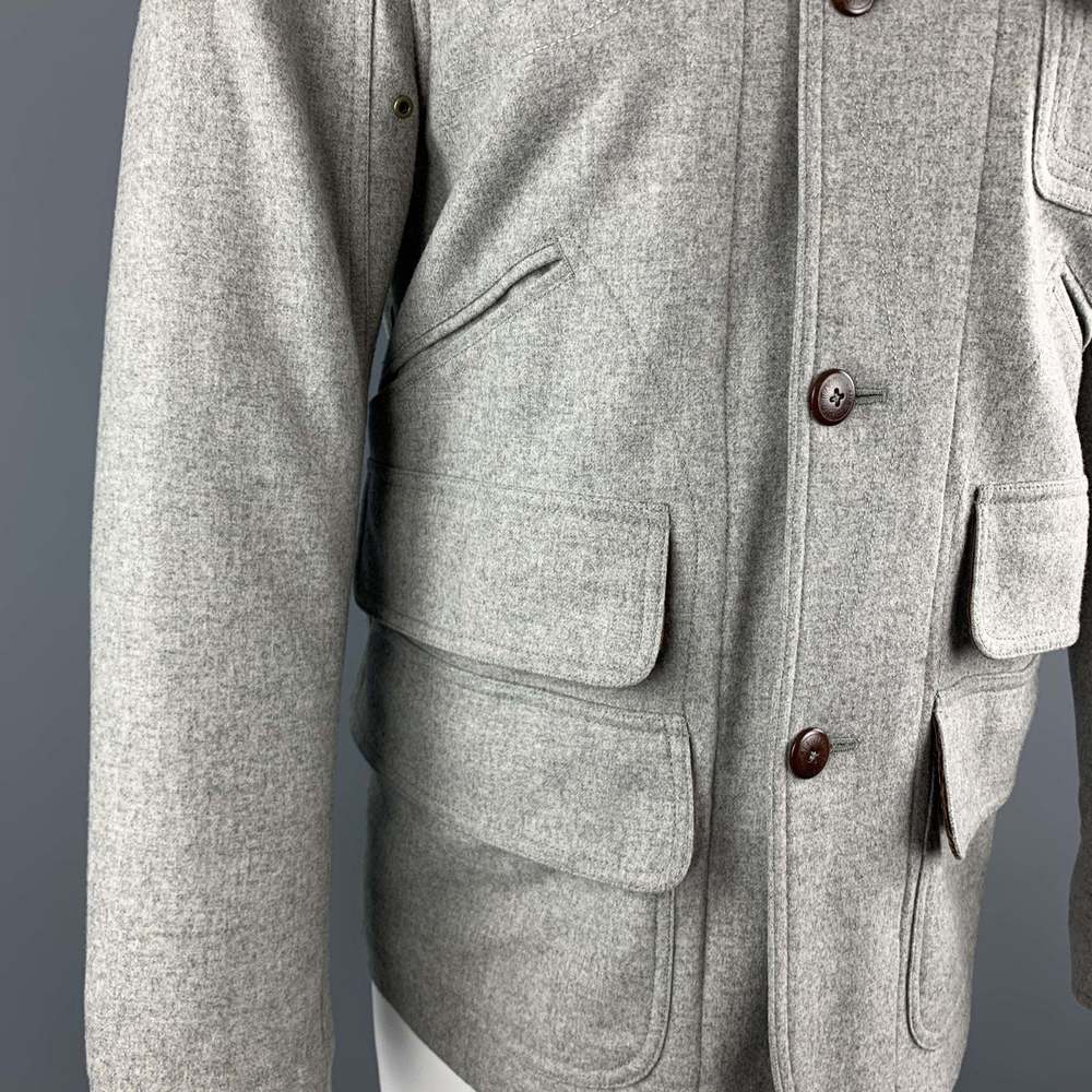 RALPH LAURENLight Grey Heather Brown Corduroy Collar Hunter Jacket - Picture 4 of 10